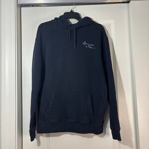 Abercrombie & Fitch Navy Blue Relaxed Soft Fleece Hoodie M Minimalist unisex